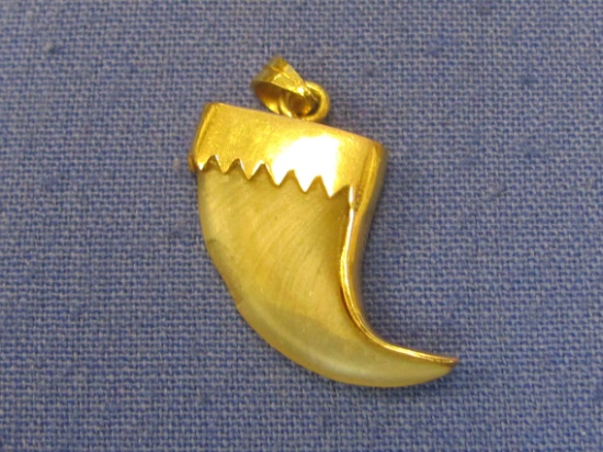 Tooth? Pendant with 14 Kt Gold Fitting – About 3/4” long – Total weight is 1.9 grams