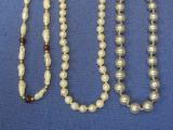 3 Necklaces w Pearls – Freshwater Pearl w Amethyst Beads is 32” long – 17” Strand
