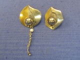Interesting Pair of Remade Earrings – Body is .800 Silver – Posts are Sterling – Weight is 9.1 grams