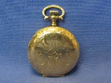 Woman's Waltham Pocket Watch – Christmas Present in 1910 – Engraved Gold Plate – Running