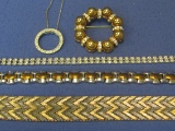 Mixed Lot: Pin by Liz Claiborne – 3 Bracelet – Rhinestone Pendant on 18” chain