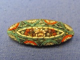Vintage Micro Mosaic Pin/Brooch – Made in Italy – 1 5/8” long