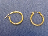 Pair of 10 Kt Gold Hoop Earrings – 5/8” - Weight is 0.7 gram