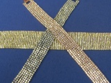 3 Bracelets – Crystals in a Pave Setting – Metal is Goldtone, Rose Goldtone & Bronze