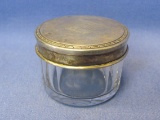 Small Crystal Dresser Jar w Sterling Silver Lid – 2” in diameter – Lid is 20.5 grams