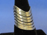 Interesting Sterling Silver Ring – Size about 7.5 – Made in Mexico – Weight is 3.3 grams