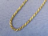 Sterling Silver French Rope Chain – 30” long – Made in Italy – Weight is 20.1 grams