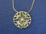 Reversible Sterling Silver Pendant – 18” Sterling Chain – Pendant is 1” - Weight is 9.3 grams