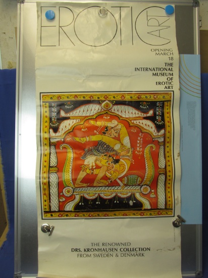 “Erotic Art” Poster – Measures 17 1/2” W x appx 36” T  – Condition as in Photos, has been rolled