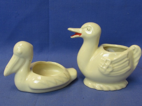 Vintage Duck & Pelican  Planters – Duck is 4” T& Pelican is 3” Tall