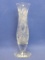 Crystal Bud Vase – Etched Pattern – 7” tall – Nice Quality – Very good condition