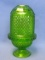Viking Glass Fairy Lamp – Glimmer Green – Diamond Point Design – 6 1/2” tall