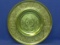Fabulous Chartreuse Aluminum Lazy Susan – Floral Pattern – by Color Craft – 17 1/2” in diameter