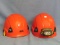 Two Orange Petzl Vertex Best Helmets Rescue/Mountaineering Equipment – One With Petzl PIXA 3 Light