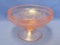 Pink Depression – Footed Bowl/Compote by US Glass – Strawberry Pattern – 5 1/2” in diameter