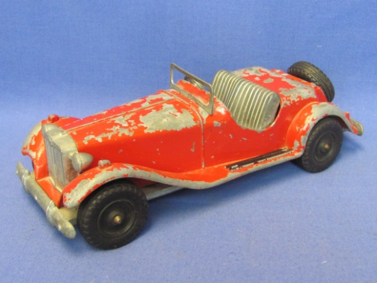 Vintage Hubley Kiddie Toy Car #485 – Red MG Roadster – Metal – 8 3/4” long