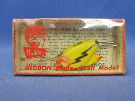 Heddon Sonic Fishing Lure – Dowagiac, Mich – Original Box w Paper – Box is 3 1/4” long