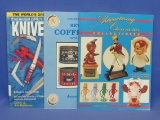 3 Collector Books – Advertising Character Collectibles – Key-Wind Coffee Tins – Knives 2001