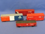 4 Toy Train Cars – Maker Unknown – Dixie Line Coal Car & more – Longest is 7”