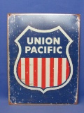2008 Metal Sign “Union Pacific” with Shield  - 16” x 12 1/2”