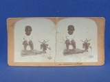 Stereoview Card – Black Americana – Boy on Potty on Scale - “Doing Business on a small scale”