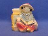 Vintage Shawnee Pottery Planter – Chinese Girl w Book – Gold Trim – Marked USA 574