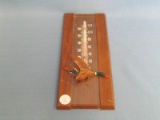 Wood Thermometer With Flying Duck