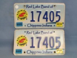 2010 Red Lake Band of Chippewa Indians License Plates – Pair