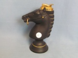 Evans Horse Head Black Ceramic Table Top Lighter