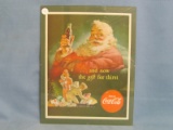 Glass Covered Coca Cola Print – Copyright 1952 – And Now The Gift For Thirst