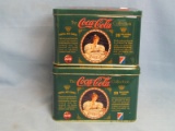 Two Tins Coca Cola Metal Art 1994 Collectors Cards – 20 Cards Per Tin – Featuring Women That Appeare