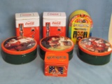 Coca Cola Tins - Various Sizes – Juke Box – Soda Machine – Recipe Box – Round – No Dates