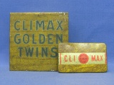 2 Vintage Tobacco Tins – Climax Golden Twins – Climax Plug “The Grand Old Chew”