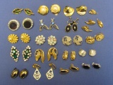Lot of Vintage Earrings – Many Signed; Trifari – Dior – Florenza – Sarah Coventry