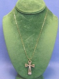 Sterling Silver Cross Pendant on a 17 1/2” Sterling Chain – Weight is 7.1 grams