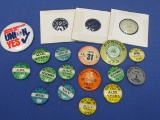Lot of Union Pinbacks – Oldest is 1937 – Some in Cards – Good vintage condition