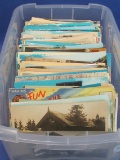 Box of Vintage Postcards – Souvenir – Many are Foreign – Some Real Photo