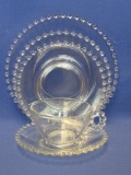 5-Piece Place Setting of Imperial Glass Candlewick – 3 Plates, 6” to 8” - Cup & Saucer