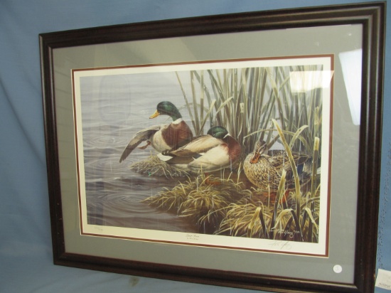 Paco Young's 1994 Wildlife Print – Signed & Numbered – “Quiet Rain” – Frame is 26” T x 34” W