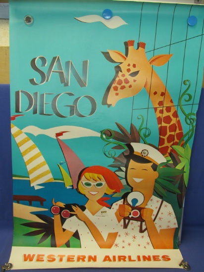 2 Vintage Airline Posters Art: Western San Diego & San Francisco Posters – Schmidt Litho Co. San Fra
