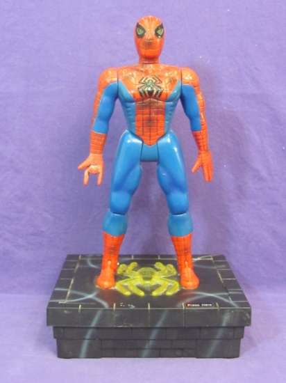 2002 Spider-Man Figurine – Battery-Op – Moves & Talks – Spider Lights Up – 11 1/2” tall