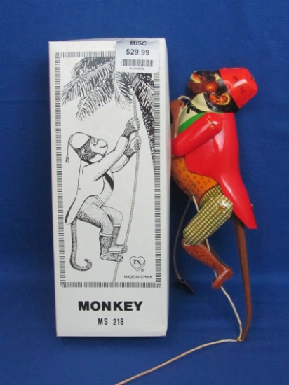 Tin Litho Toy – Climbing Monkey – 8 1/2” long – In Box – Made in China – MS 218