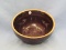 Brown Glazed Stoneware Ribbed Mixing Bowl – USA - Chips – Hairlines – Mfg Flaws – 9” D