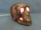 Porcelain Skull  4 1/2” T  (5L x 3 1/2” W) Ghoulish Night-Light – Like New – Red & Blue Bulbs