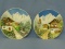 Two 9” Raised Relief Swiss Chalet Scene Plates – Made in Western Germany – 3831 & 3832