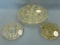 3 Glass Flower Frogs: 3” DIA Solid 11 Holes, 3 1/4” DIA Solid 10 Holes,  5” DIA Appx 1 1/2” Deep Bow