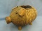 Pig Basket – Woven Bamboo with Details – Appx 12” Tall 19 ½” nose to tail – 11 1/2” Wide