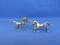 Unicorn & Horse  Figurines  2” T x 3” L - Pewter Finished -  Cast Metal