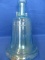 Light Blue Glass Liberty Bell Bottle 9” T x 6” DIA Base – Bottom unmarked