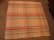 Vintage Linen Table Cloth 46 1/2” x 49 1/4” – Blue Red Yellow Green & White Criss-Cross Pattern
